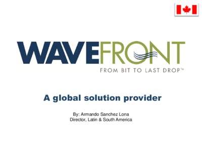 A global solution provider By: Armando Sanchez Lona Director, Latin & South America Special Thanks to: