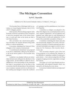 Reynolds: The Michigan Convention [event of Feb. 24, [removed]