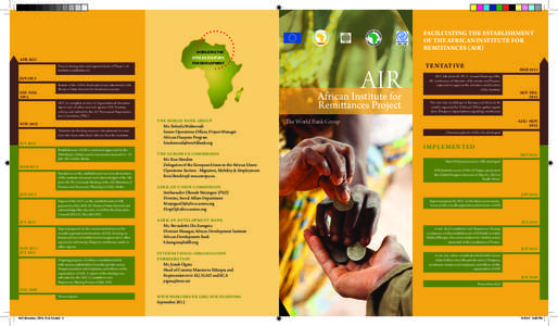 Facilitating the establishment of the African Institute for Remittances (AIR) MOBILIZING THE AFRICAN DIASPORA