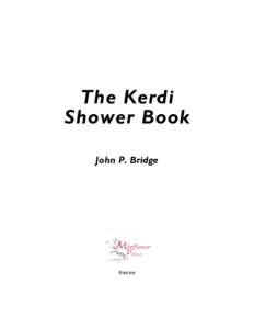 The Kerdi Shower Book John P. Bridge Houston