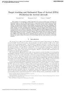 AIAA[removed]AIAA Guidance, Navigation, and Control Conference and Exhibit[removed]August 2006, Keystone, Colorado  Target tracking and Estimated Time of Arrival (ETA)