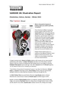 Press release FebruaryVAROOM 28: Illustration Report Illustration, Culture, Society – WinterThe Fashion Issue