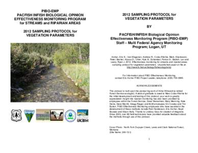 Systems ecology / Quadrat / Riparian zone / Transect / Vegetation / Greenline / Environment / Biology / Environmental statistics