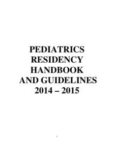 PEDIATRIC RESIDENCY GUIDELINES[removed]