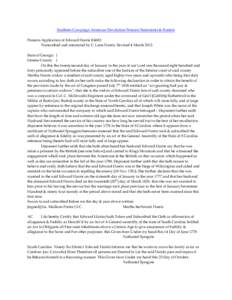 Southern Campaign American Revolution Pension Statements & Rosters Pension Application of Edward Harris R4683 Transcribed and annotated by C. Leon Harris. Revised 4 March[removed]State of Georgia } Greene County } On this 