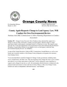 Orange County News For Immediate Release March 12, 2014 Contact: Dain Pascocello[removed], [removed]c