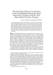 Was the Federal Reserve Constrained by the Gold Standard During the Great Depression? Evidence from the 1932