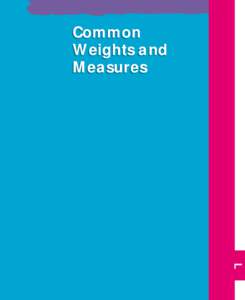 Common Weights and Measures L