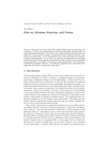 c Lucius & Lucius, Stuttgart) 197–211 Analyse & KritikJon Elster  Fehr on Altruism, Emotion, and Norms