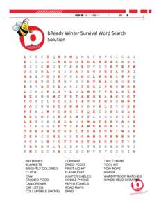 bReady Winter Survival Word Search  Solution  L E V O