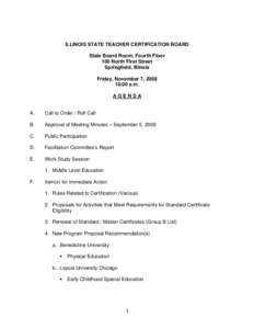 ILLINOIS STATE TEACHER CERTIFICATION BOARD