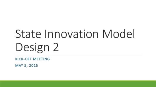 State Innovation Model Design 2