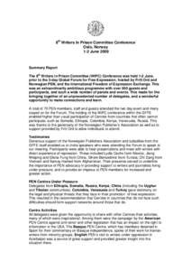 Day of the Imprisoned Writer / Lydia Cacho / PEN America / Fritt Ord / Activism / Human rights / Norway / Eugene Schoulgin / International nongovernmental organizations / International PEN / International Freedom of Expression Exchange