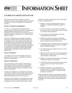 Information Sheet: Courier and Messenger Industry (DE_231CI)