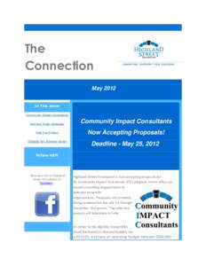 The Connection May 2012 In This Issue Community Impact Consultants Red Sox Ticket Giveaway