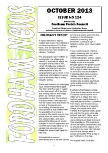 OCTOBER 2013 ISSUE NO 124 Published by Fordham Parish Council Fordham Village, near Colchester, Essex
