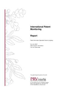 International Patent Monitoring Report Patent information Specialist: Kerstin Ljungberg  Our ref: LIGHT