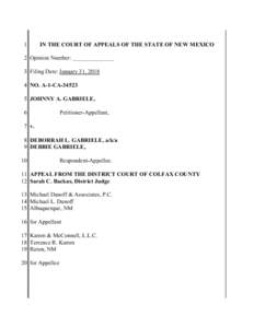 1  IN THE COURT OF APPEALS OF THE STATE OF NEW MEXICO 2 Opinion Number: ______________ 3 Filing Date: January 31, 2018