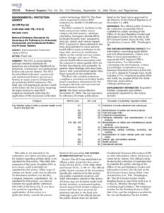 [removed]Federal Register / Vol. 69, No[removed]Monday, September 13, [removed]Rules and Regulations ENVIRONMENTAL PROTECTION AGENCY