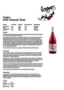 Logan 2014 ‘Hannah’ Rosé Variety % of Blend