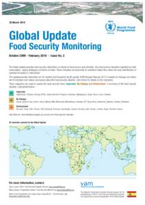 30 MarchGlobal Update Food Security Monitoring OctoberFebruary 2010