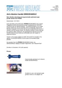 Date: Author: Florian Pottrick  Anti-vibration handle SENSOHANDLE