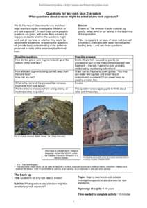 Earthlearningidea – http//:www.earthlearningidea.com  Questions for any rock face 2: erosion What questions about erosion might be asked at any rock exposure? The ELI* series of ‘Questions for any rock face’ helps 