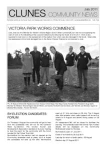 JulyCLUNES COMMUNITY NEWS Published monthly by the Clunes Tourist and Development Association Inc. PO Box 69 Clunes, VictoriaCost: Free