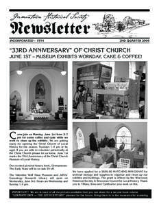 Newsletter Germantown Historical Society INCORPORATED – 1974  2ND QUARTER 2009