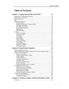 Table of Contents  Table of Contents Chapter 1: Getting Started With PowerWorld  15