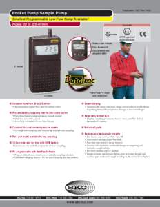 Analytical chemistry / Laboratory equipment / Safety equipment / Sorbent tube / Pump / Nickel–metal hydride battery / Nickel–cadmium battery / Battery / Rechargeable batteries / Chemistry / Fluid dynamics