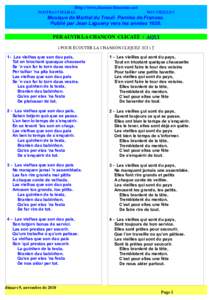 Http://www,chanson-limousine.net NOSTRAS VIELHAS NOS VIEILLES  Musique de Martial du Treuil. Paroles de Frances.