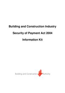 Sureties / Security of payment / Adjudication / Building Adjudication Victoria Inc / Miller Act / Law / Legal terms / Construction law