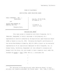 Law / New Deal agencies / California Agricultural Labor Relations Act / National Labor Relations Act / Unfair labor practice / United Farm Workers / Collective bargaining / The Blue Eagle At Work / NLRB v. Mackay Radio & Telegraph Co. / Economy of the United States / United States / National Labor Relations Board