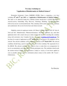 Cheminformatics / Drug discovery / Pharmaceutical industry / Pharmacoinformatics / Pharmacology / Health / Indian Council of Medical Research / Bioinformatics / Medicine / Science