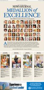 medallion of excellence  The Daytona Beach News-Journal Sunday, April 6, 2014 1G