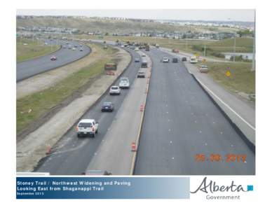 Stoney Trail / Northwest Widening and Paving Looking East from Shaganappi Trail September 2013 