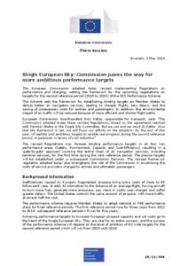 EUROPEAN COMMISSION  PRESS RELEASE Brussels, 3 May[removed]Single European Sky: Commission paves the way for