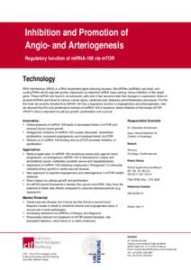 Medicine / Mammalian target of rapamycin / Angiogenesis / Sirolimus / Arteriogenesis / Mir-184 / Mir-126 / MicroRNA / Angiology / Biology