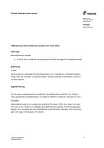 Politisk dokument uden resume Sagsnummer ThecaSagMovitBestyrelsen 10. maj 2012