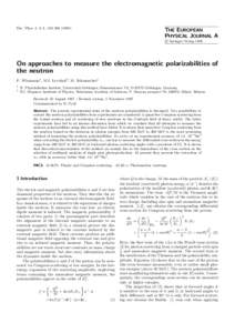 Eur. Phys. J. A 1, 193–THE EUROPEAN PHYSICAL JOURNAL A c Springer-Verlag 1998 °