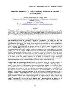 Bridges 2011: Mathematics, Music, Art, Architecture, Culture  Conjecture and Proof: A Case of Shifting Identities in Raphael’s