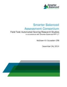 Smarter Balanced Assessment Consortium Field Test: Automated Scoring Research Studies in accordance with Smarter Balanced RFP 17