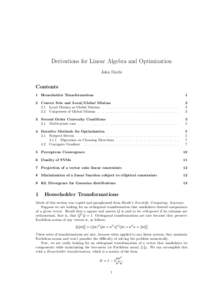 Derivations for Linear Algebra and Optimization John Duchi
