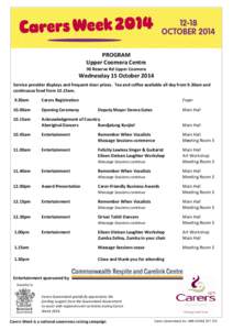 Page 2 Carers Week Program for Oct Calendar