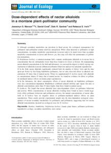 Dosedependent effects of nectar alkaloids in a montane plantpollinator community