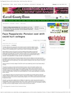 Faye Pappalardo: Pension cost shift could hurt colleges - Carroll County Times: Other Voices