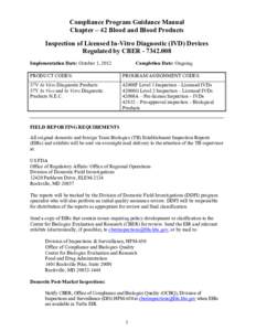 Pharmaceutical sciences / Center for Biologics Evaluation and Research / Form FDA 483 / Good manufacturing practice / Biologic / Quality management system / Office of Regulatory Affairs / Title 21 of the Code of Federal Regulations / Limulus amebocyte lysate / Food and Drug Administration / Medicine / Health