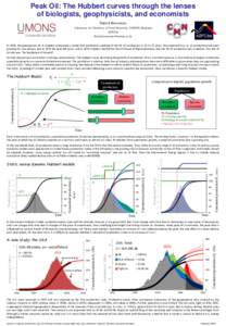 Peak Oil: The Hubbert curves through the lenses of biologists, geophysicists, and economists Patrick Brocorens Laboratory for Chemistry of Novel Materials, UMONS (Belgium) ASPO.be 