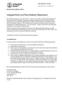 Microsoft Word - Vergabe Ruth und Paul Wallach-Stipendium.docx